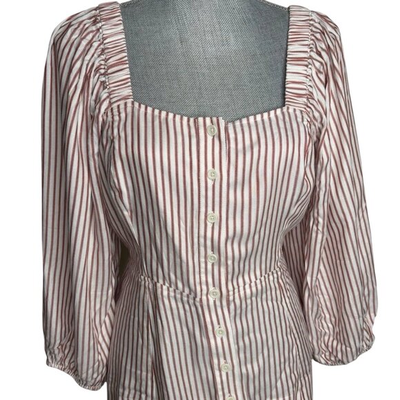 CAbi #5890 The Visionary Festive Stripe Carnival Top w/ Puff Sleeves Size Large - Picture 5 of 5